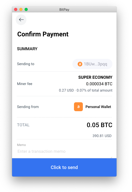 bitpay fees