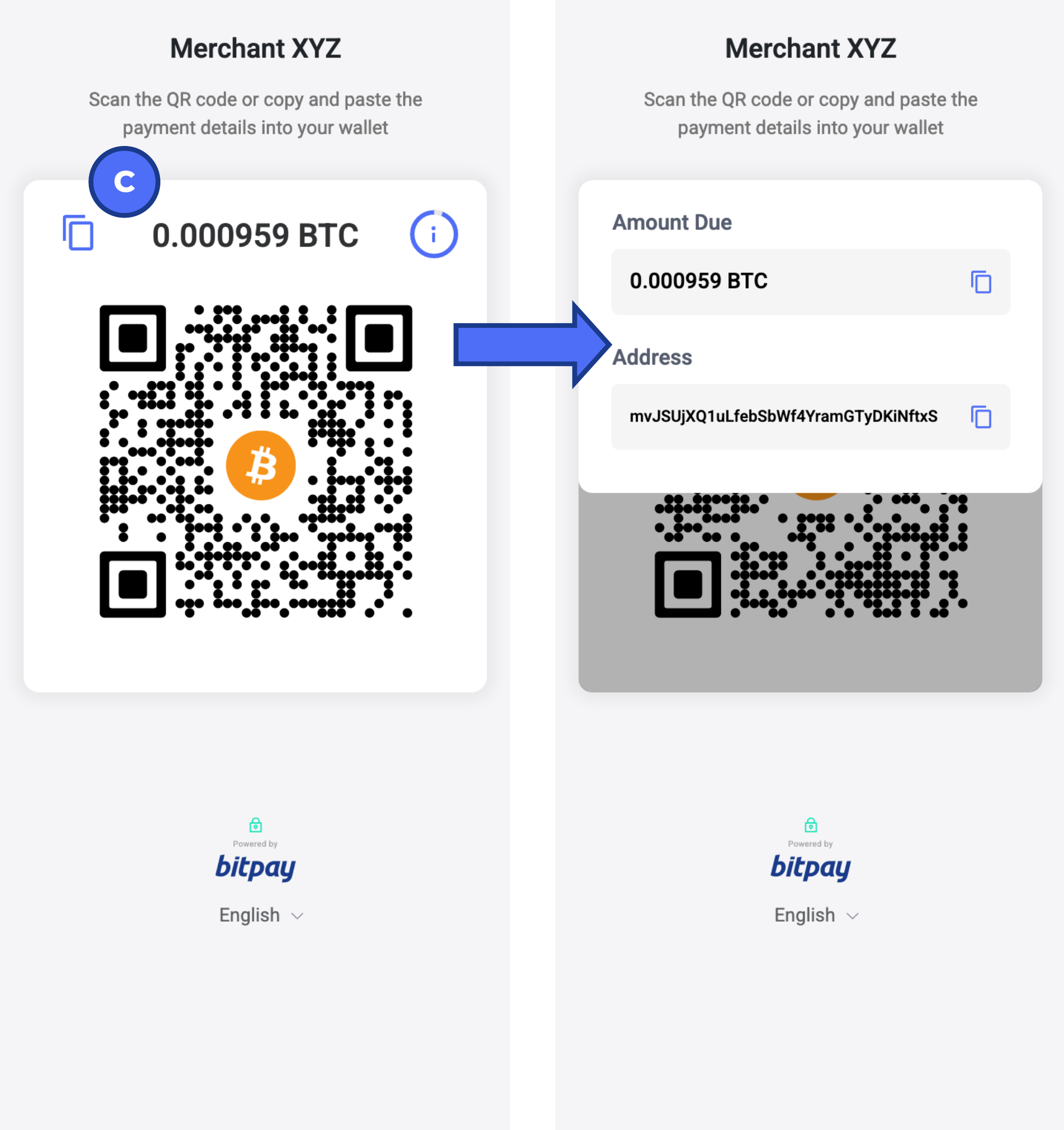 bitpay get btc address