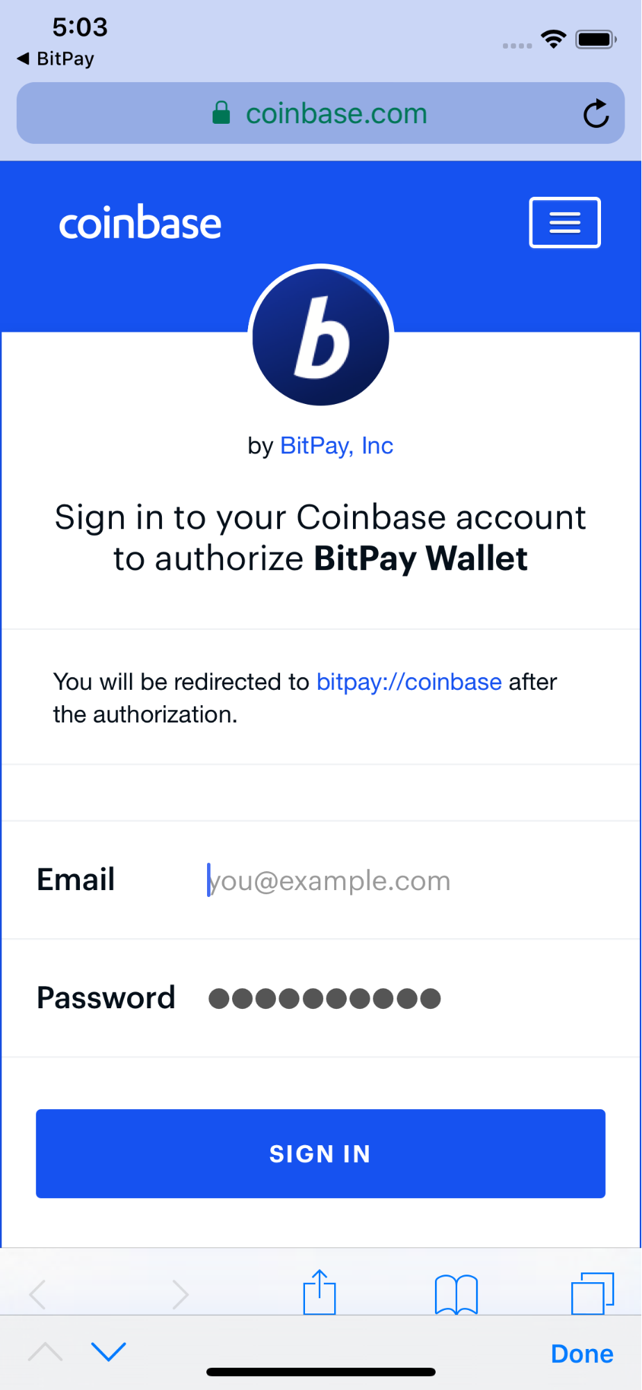 pay with coinbase app